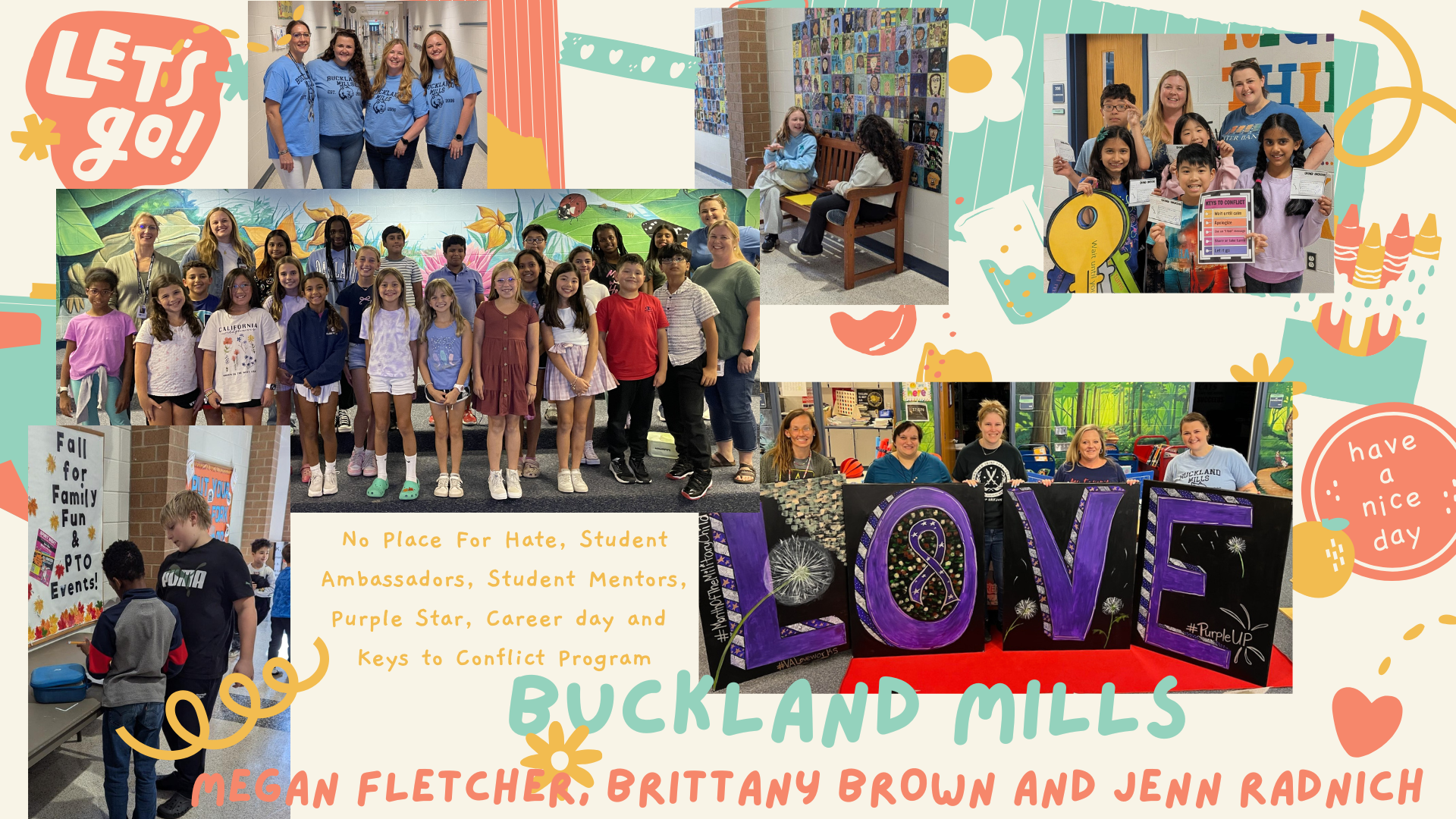 decorative image of school counselors in action with students