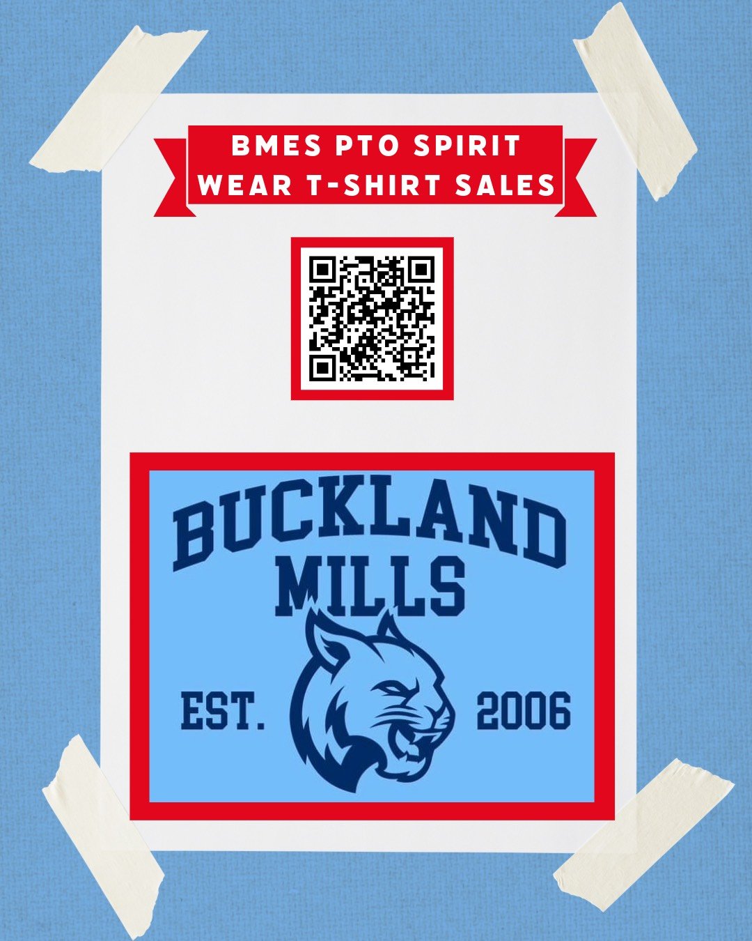 BMES spirit wear with QR code for link to website
