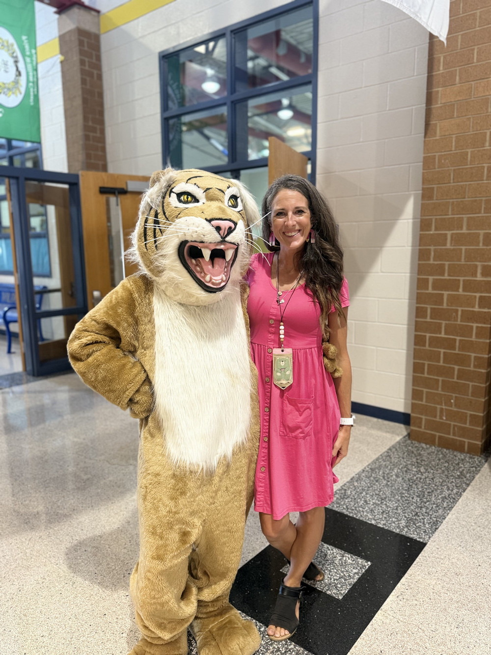 picture of mrs jones itc with wildcat mascot