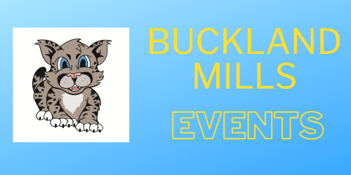 Wildcat mascot picture and title, Buckland Mills Events