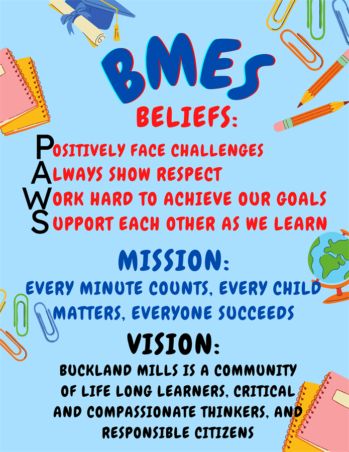 Flyer that has BMES beliefs, mission and vision