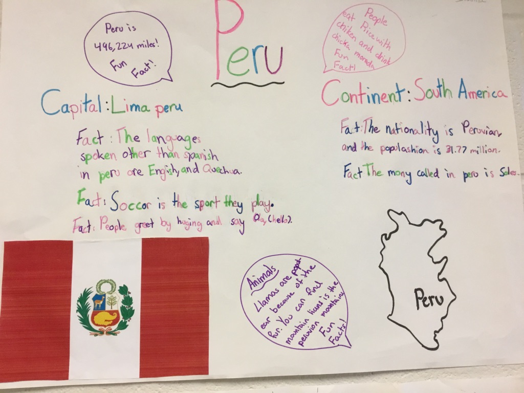 student made poster about Peru